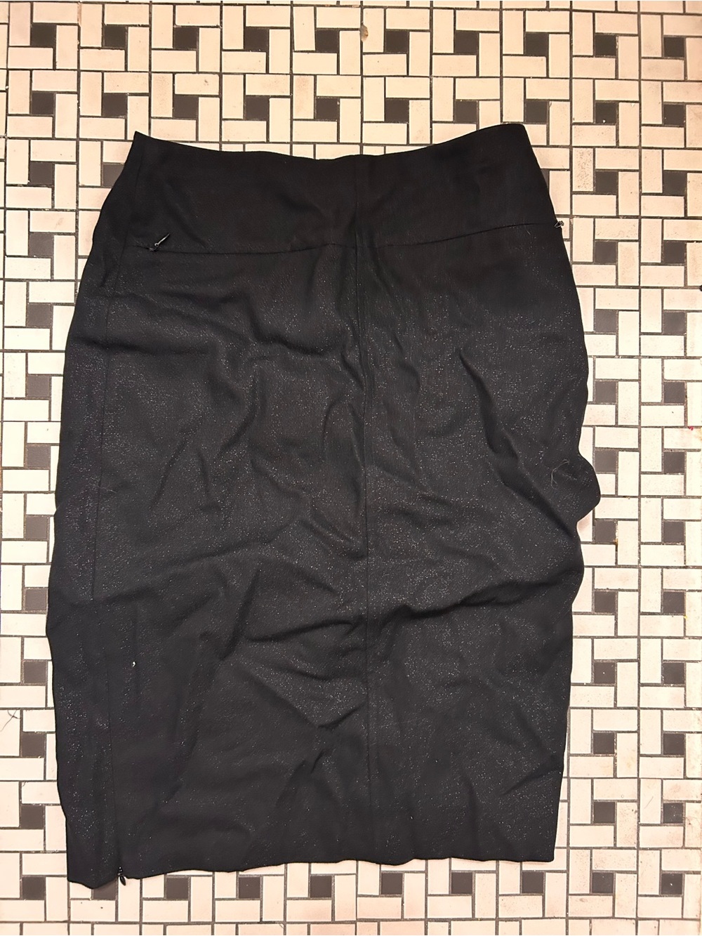 Armani Exchange 97% wool Black Pencil Skirt with Subtle Sheen